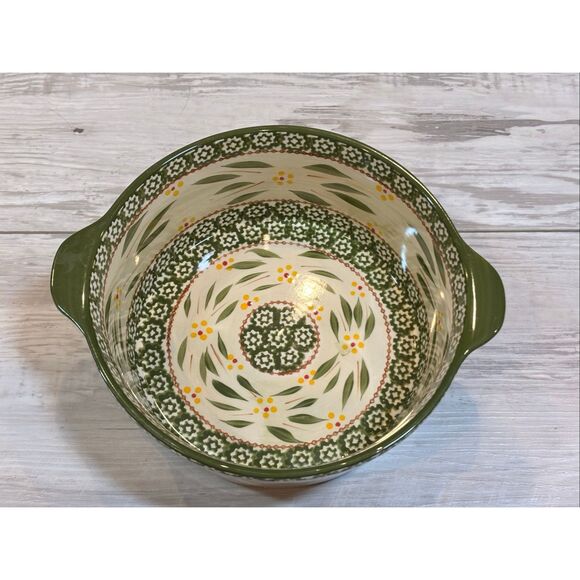 Temp-tations by Tara Old World Green Handled Round Baker w/ Plastic Lid & Stand - Picture 8 of 13